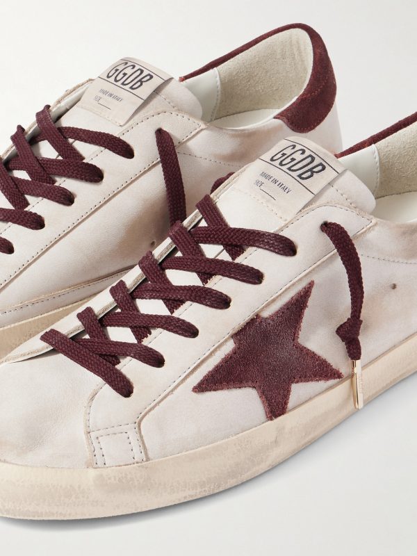 Super-Star Distressed Suede-Trimmed Leather Sneakers - CU Super-Star Distressed Suede-Trimmed Leather Sneakers - CU