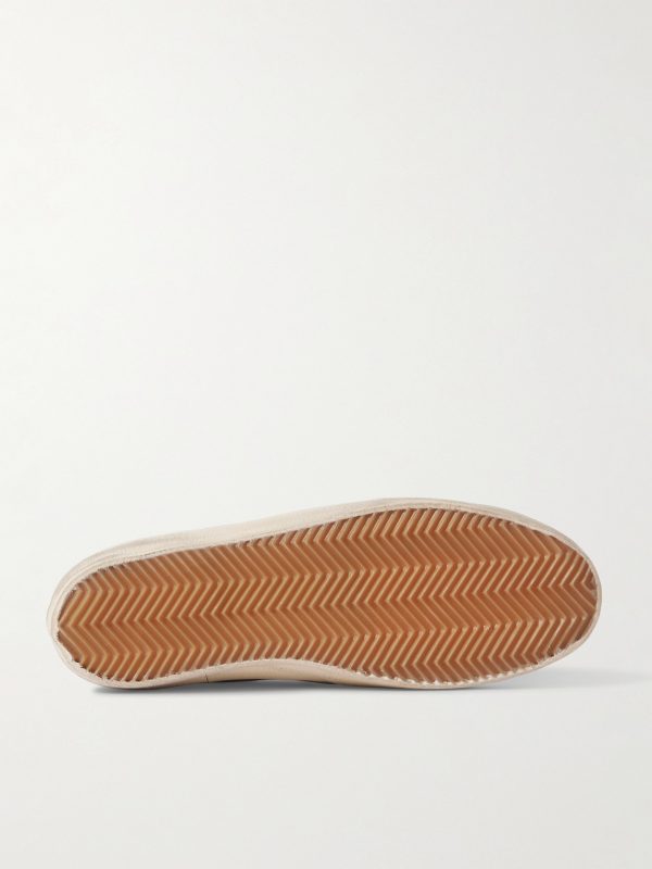 Super-Star Distressed Suede-Trimmed Leather Sneakers - E1 Super-Star Distressed Suede-Trimmed Leather Sneakers - E1