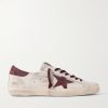 Super-Star Distressed Suede-Trimmed Leather Sneakers Super-Star Distressed Suede-Trimmed Leather Sneakers