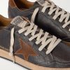 Ball Star Distressed Suede-Trimmed Leather Sneakers - CU