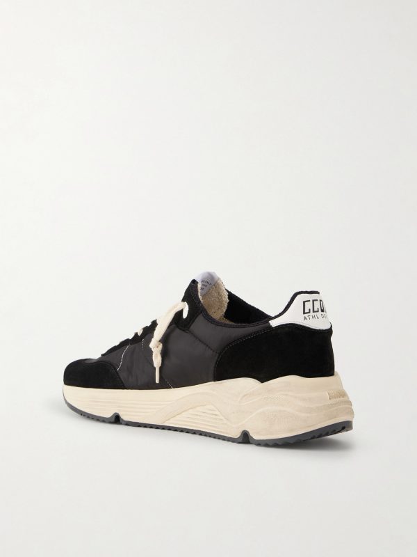 Running Sole Leather-Trimmed Suede and Shell Sneakers - BK Running Sole Leather-Trimmed Suede and Shell Sneakers - BK