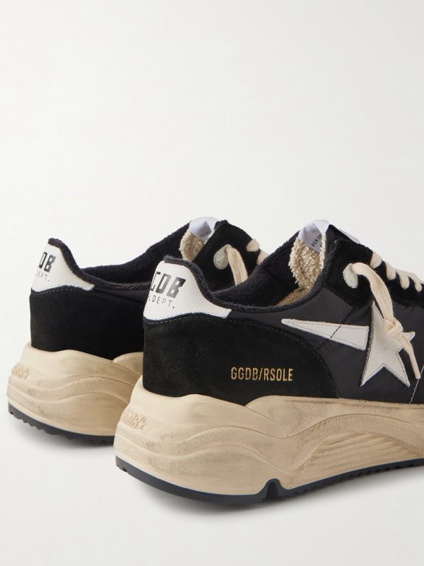 Running Sole Leather-Trimmed Suede and Shell Sneakers - CU Running Sole Leather-Trimmed Suede and Shell Sneakers - CU