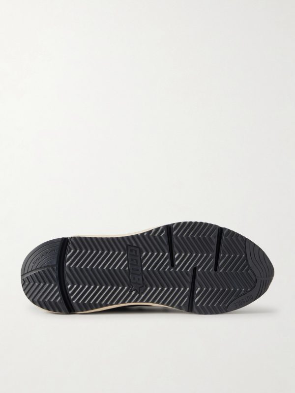 Running Sole Leather-Trimmed Suede and Shell Sneakers - E1 Running Sole Leather-Trimmed Suede and Shell Sneakers - E1