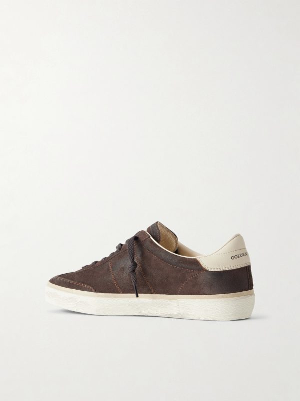 Soul Star Leather-Trimmed Suede Sneakers - BK