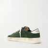 Stardan Distressed Leather-Trimmed Suede Sneakers - BK