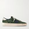 Stardan Distressed Leather-Trimmed Suede Sneakers