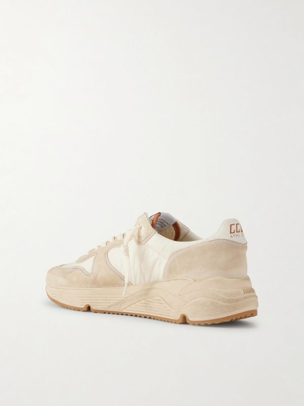 Running Sole Leather-Trimmed Suede and Shell Sneakers - BK Running Sole Leather-Trimmed Suede and Shell Sneakers - BK