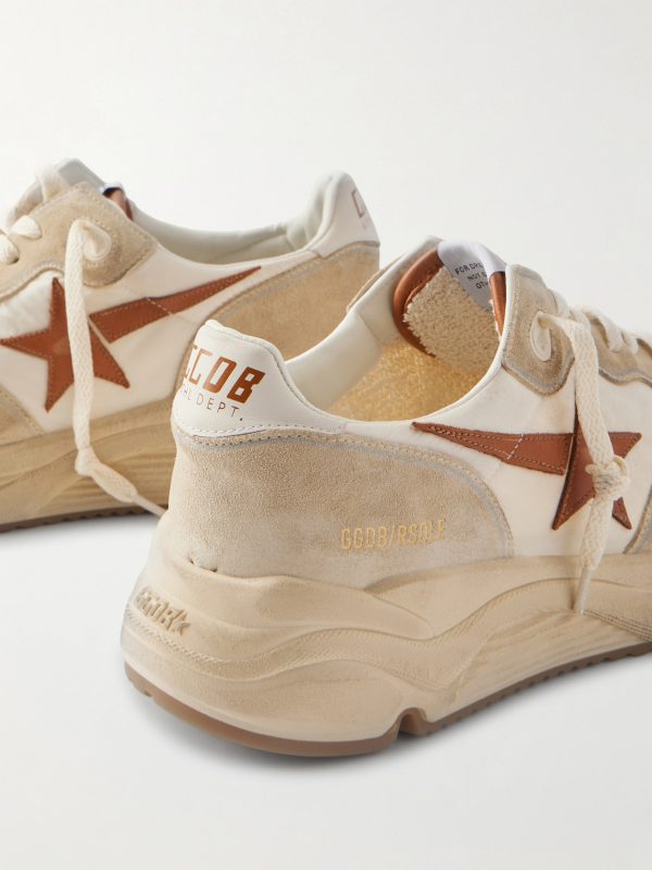 Running Sole Leather-Trimmed Suede and Shell Sneakers - CU Running Sole Leather-Trimmed Suede and Shell Sneakers - CU