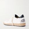 Ball Star Distressed Leather Sneakers - BK
