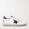 Ball Star Distressed Leather Sneakers