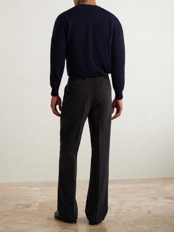 Amo Straight-Leg Brushed Cotton-Blend Twill Sui Trousers - BK