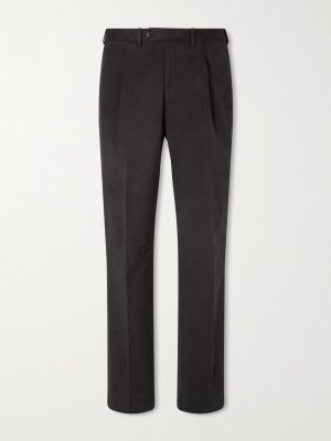 Amo Straight-Leg Brushed Cotton-Blend Twill Sui Trousers Amo Straight-Leg Brushed Cotton-Blend Twill Sui Trousers
