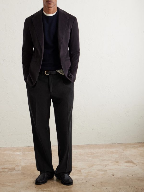 Amo Straight-Leg Brushed Cotton-Blend Twill Sui Trousers - OU