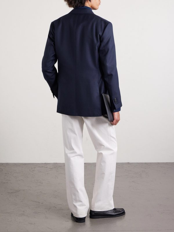 Double-Breasted Wool Suit Jacket - BK