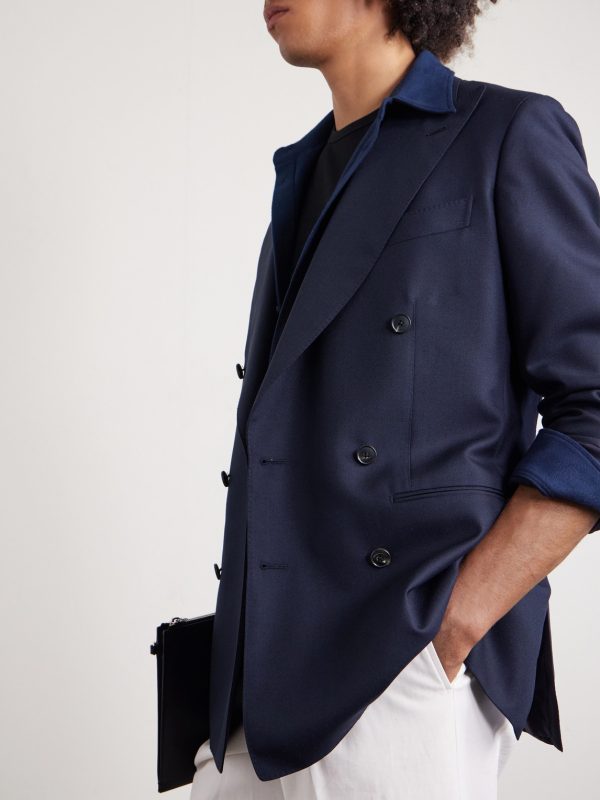 Double-Breasted Wool Suit Jacket - E2
