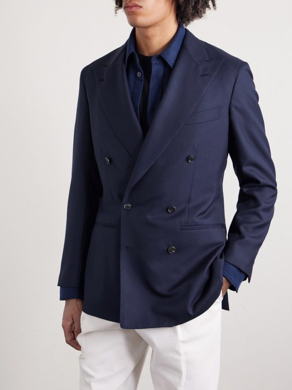 Double-Breasted Wool Suit Jacket - FR