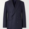 Double-Breasted Wool Suit Jacket