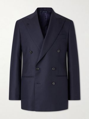 Double-Breasted Wool Suit Jacket