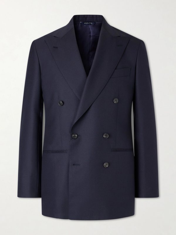 Double-Breasted Wool Suit Jacket