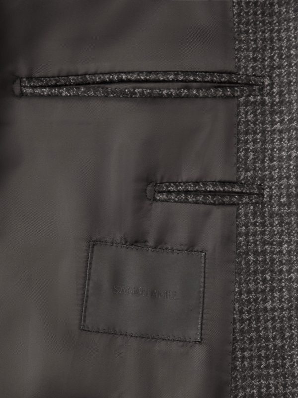 Double-Breasted Houndstooth Wool Suit Jacket - E1 Double-Breasted Houndstooth Wool Suit Jacket - E1