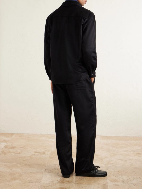 Straight-Leg Cashmere Drawstring Trousers - BK Straight-Leg Cashmere Drawstring Trousers - BK