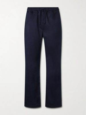 Straight-Leg Cashmere Drawstring Trousers