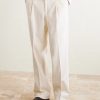 Amo Straight-Leg Pleated Peached Cotton-Blend Twill Suit Trousers - FR Amo Straight-Leg Pleated Peached Cotton-Blend Twill Suit Trousers - FR