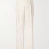 Amo Straight-Leg Pleated Peached Cotton-Blend Twill Suit Trousers Amo Straight-Leg Pleated Peached Cotton-Blend Twill Suit Trousers