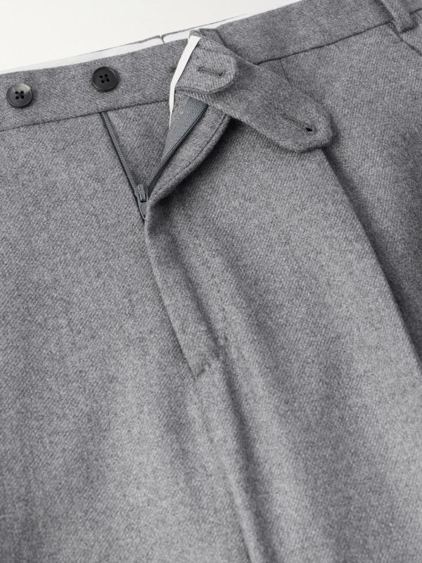 Wide-Leg Pleated Wool-Flannel Suit Trousers - CU