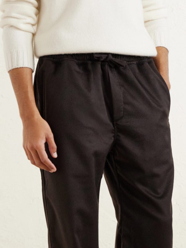 Straight-Leg Cashmere Drawstring Trousers - E1