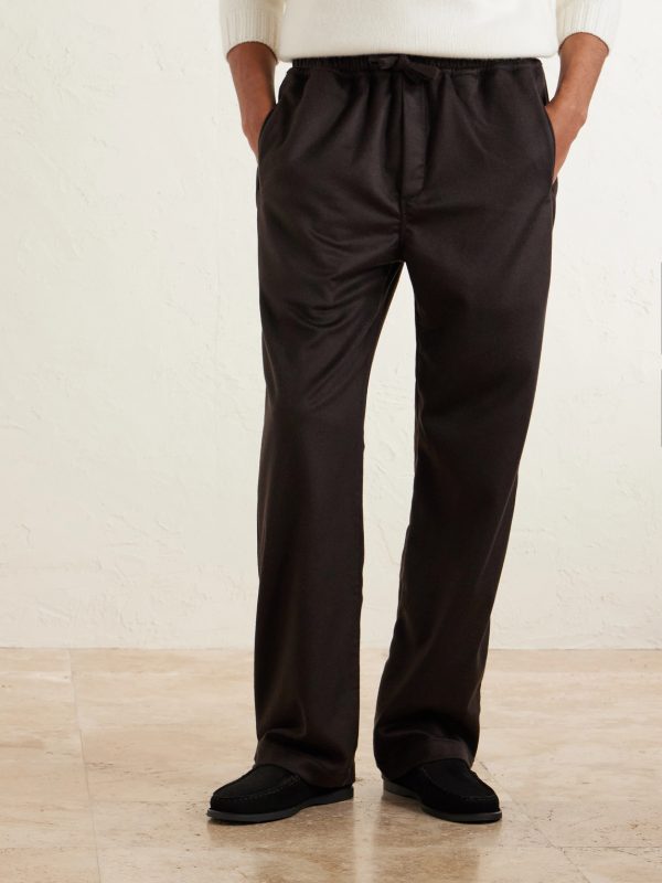 Straight-Leg Cashmere Drawstring Trousers - FR