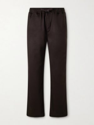 Straight-Leg Cashmere Drawstring Trousers