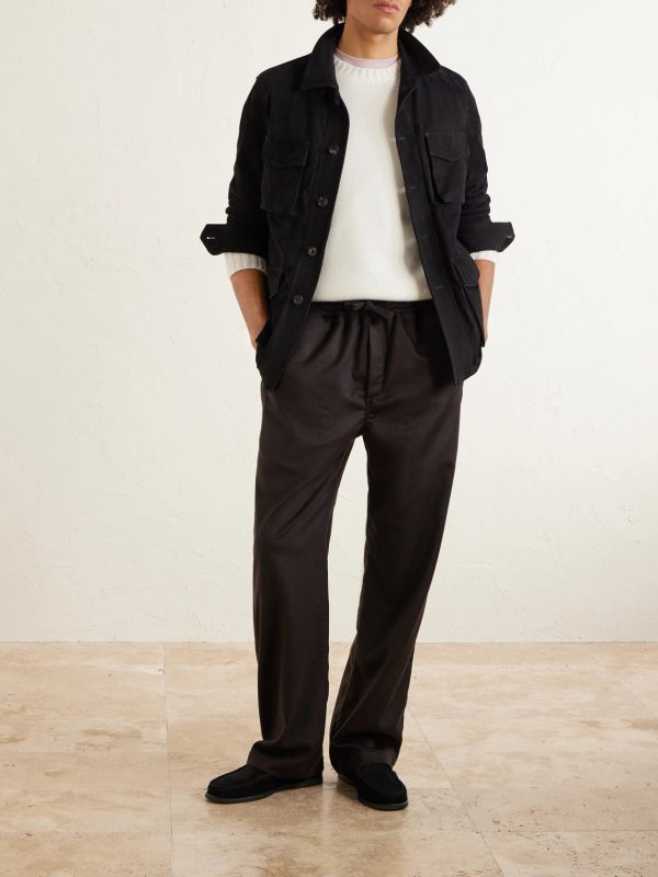 Straight-Leg Cashmere Drawstring Trousers - OU