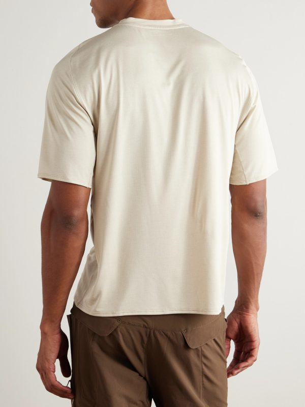 Lateral Peak Logo-Print Recycled-Jersey T-Shirt - BK