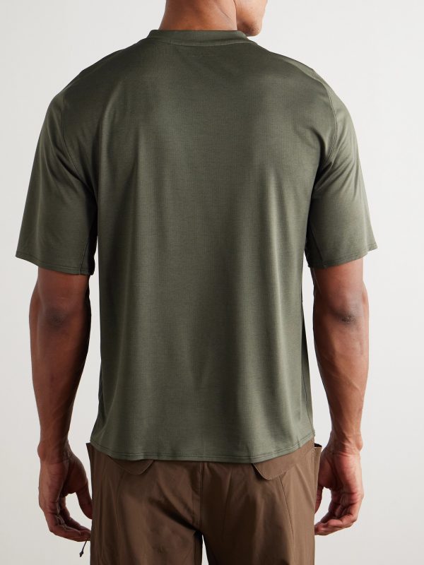 Lateral Peak Logo-Print Recycled-Jersey T-Shirt - BK Lateral Peak Logo-Print Recycled-Jersey T-Shirt - BK
