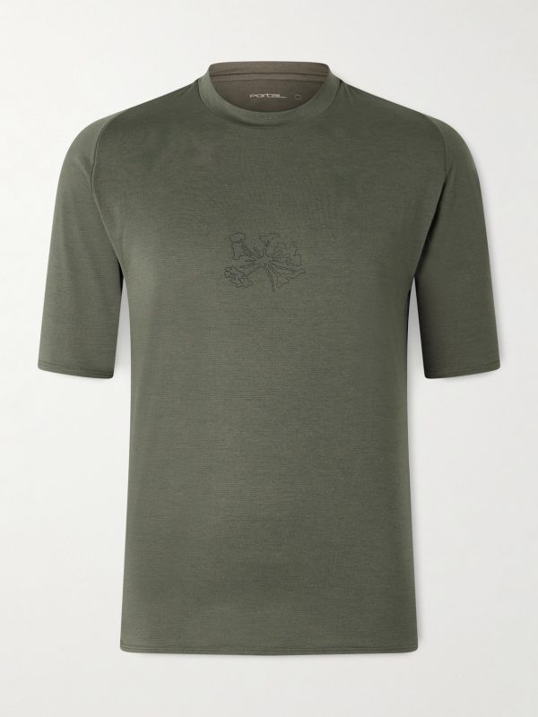 Lateral Peak Logo-Print Recycled-Jersey T-Shirt Lateral Peak Logo-Print Recycled-Jersey T-Shirt