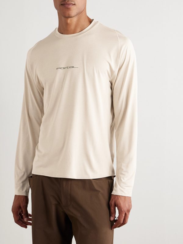 Lateral Peak Logo-Print Recycled-Jersey T-Shirt - FR Lateral Peak Logo-Print Recycled-Jersey T-Shirt - FR