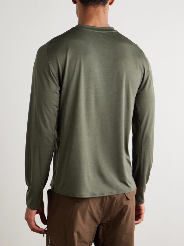 Lateral Peak Logo-Print Recycled-Jersey T-Shirt - BK