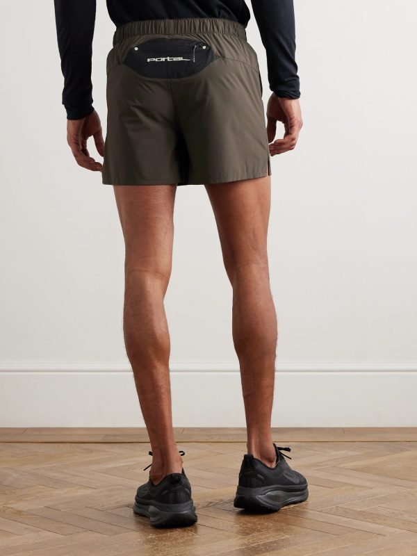 Marka Liner Straight-Leg 5" Mesh-Trimmed Recycled-Shell Running Shorts - BK