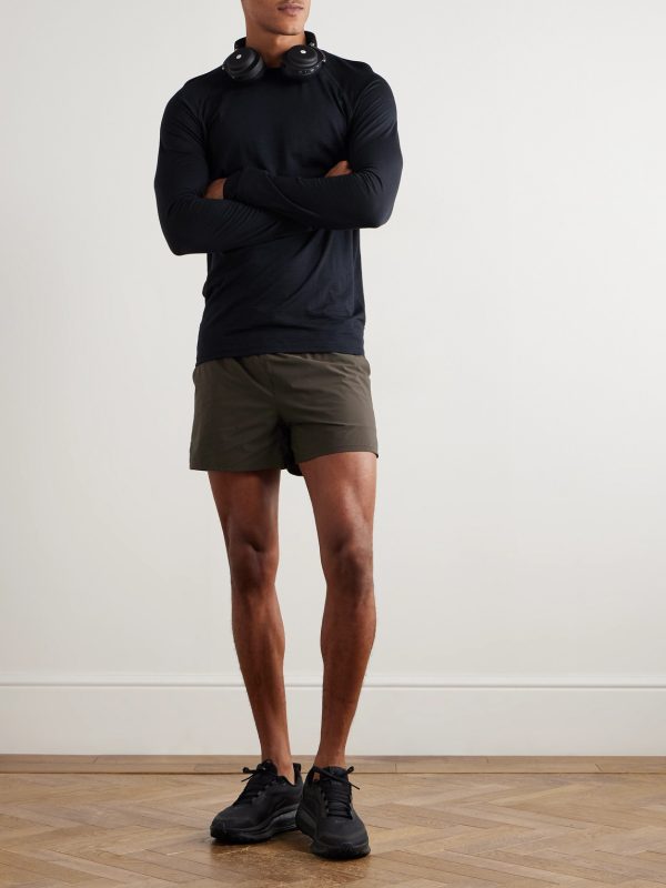 Marka Liner Straight-Leg 5" Mesh-Trimmed Recycled-Shell Running Shorts - OU