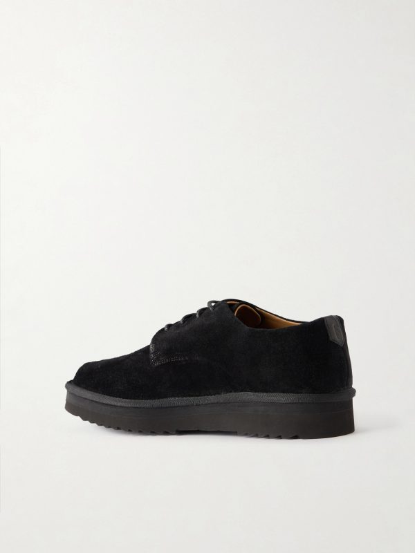Byron Webbing-Trimmed Suede Derby Shoes - BK