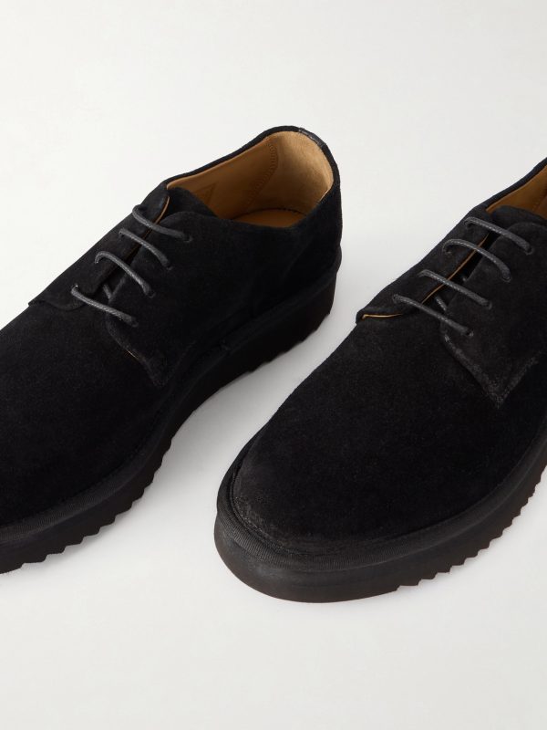 Byron Webbing-Trimmed Suede Derby Shoes - CU