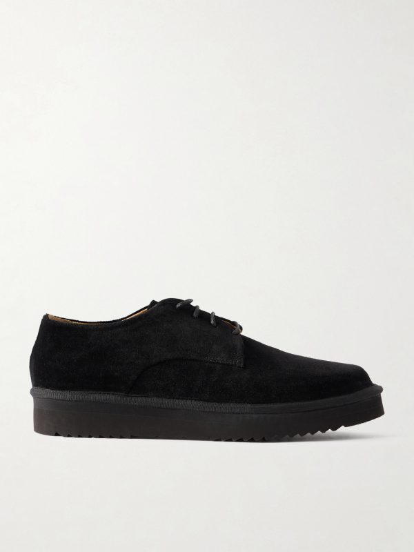 Byron Webbing-Trimmed Suede Derby Shoes
