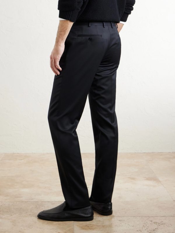 Straight-Leg Super 220s Wool Trousers - BK