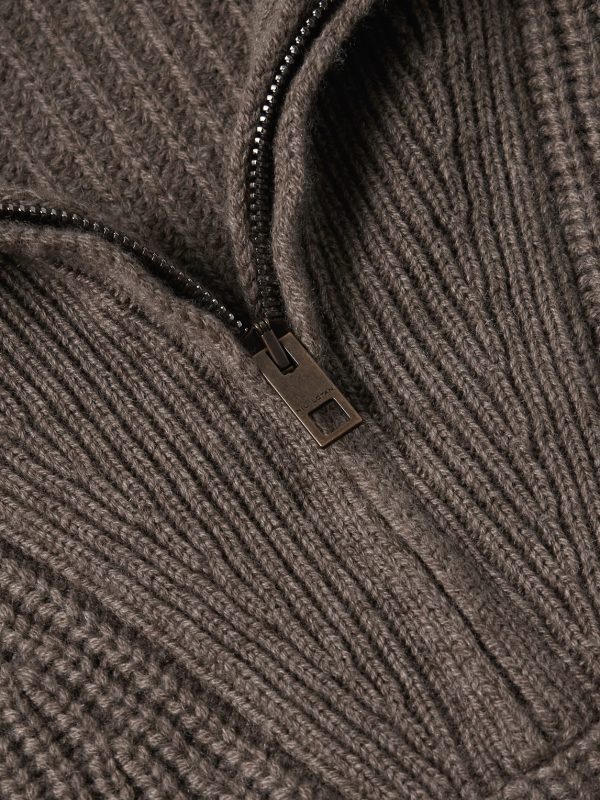 Heston Ribbed Cashmere Half-Zip Sweater - CU Heston Ribbed Cashmere Half-Zip Sweater - CU