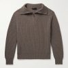 Heston Ribbed Cashmere Half-Zip Sweater Heston Ribbed Cashmere Half-Zip Sweater