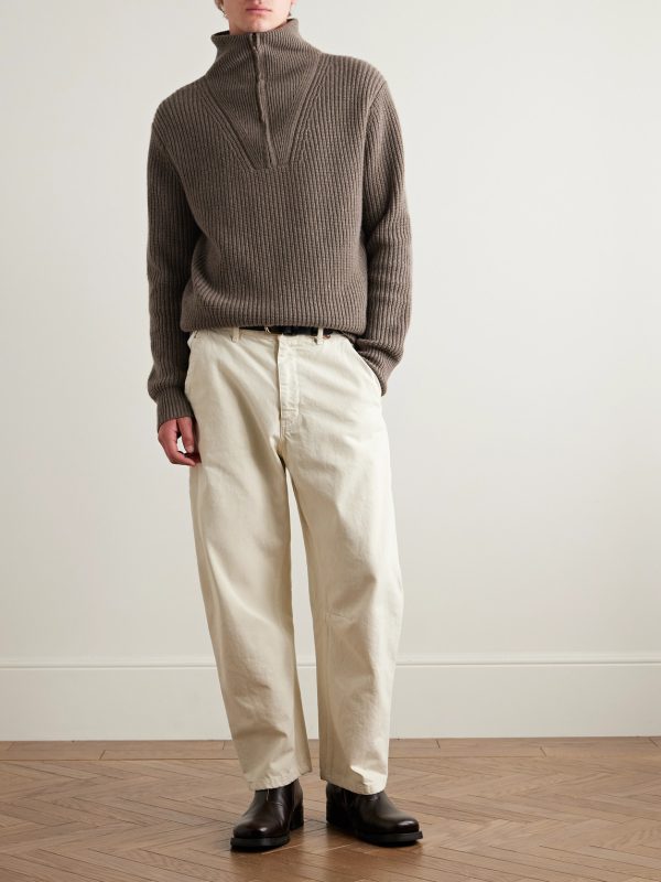Heston Ribbed Cashmere Half-Zip Sweater - OU Heston Ribbed Cashmere Half-Zip Sweater - OU
