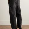 Carpenter Straight-Leg Cropped Jeans - BK Carpenter Straight-Leg Cropped Jeans - BK
