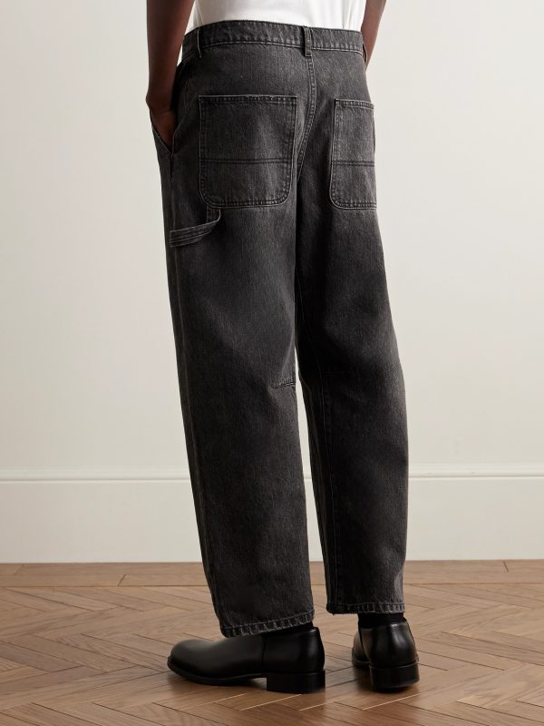 Carpenter Straight-Leg Cropped Jeans - BK Carpenter Straight-Leg Cropped Jeans - BK