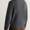 Ribbed-Knit Zip-Up Cardigan - BK